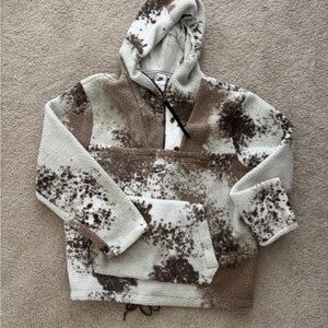 Nike Brown and Cream Fleece Jacket